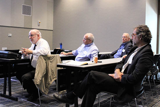 From left: Dr. David Kaufman, UNC; Prof. Steven Soper, KU; Prof. George Wilson, KU; Dr. Rolf Muller, BioFluidica