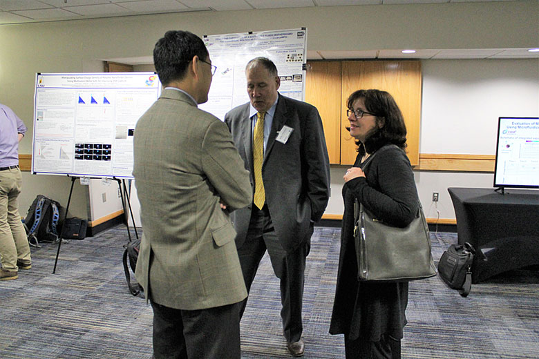 Dr. Maggie Witek, Dr. Sunggook Park, and Dr. Michael Murphy enjoy some face-to-face discussion after many months of virtual meetings