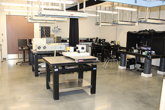 A wide view of the Soper small table laser lab