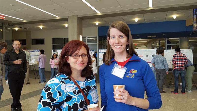Maggie Witek and Lindsey Roe at the Saturday poster session