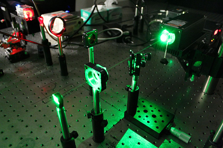 A green laser in Dr. Soper's lab